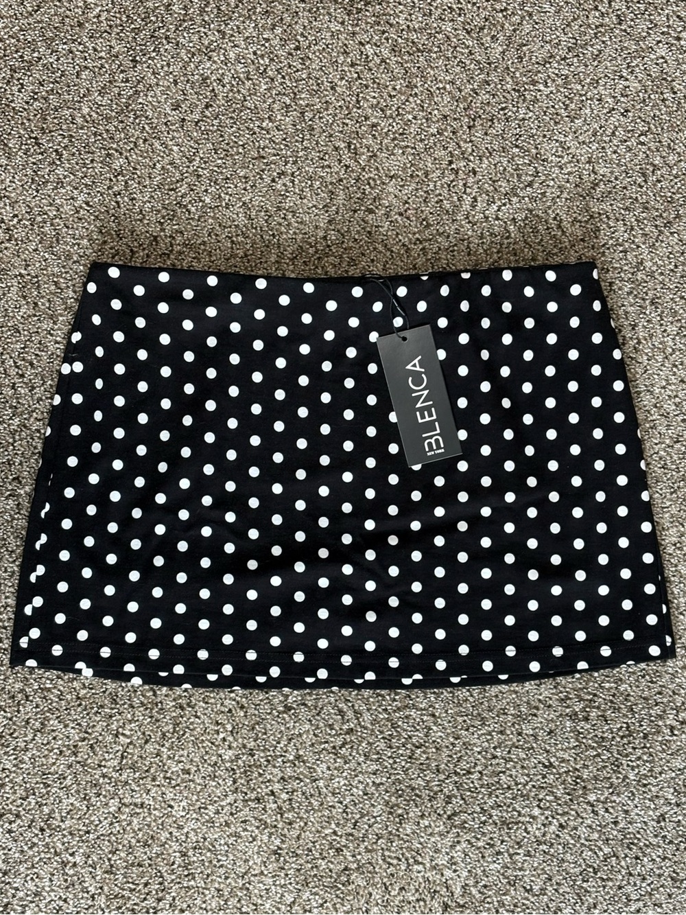 Black & White Polka Dot Mini Skirt